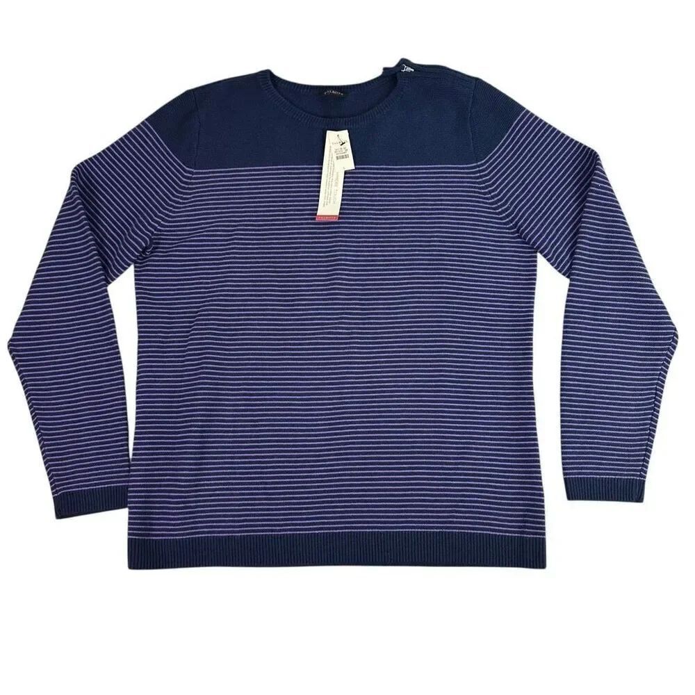 Talbots Cashmere Touch size Large Sweater Zip Shoulder NEW